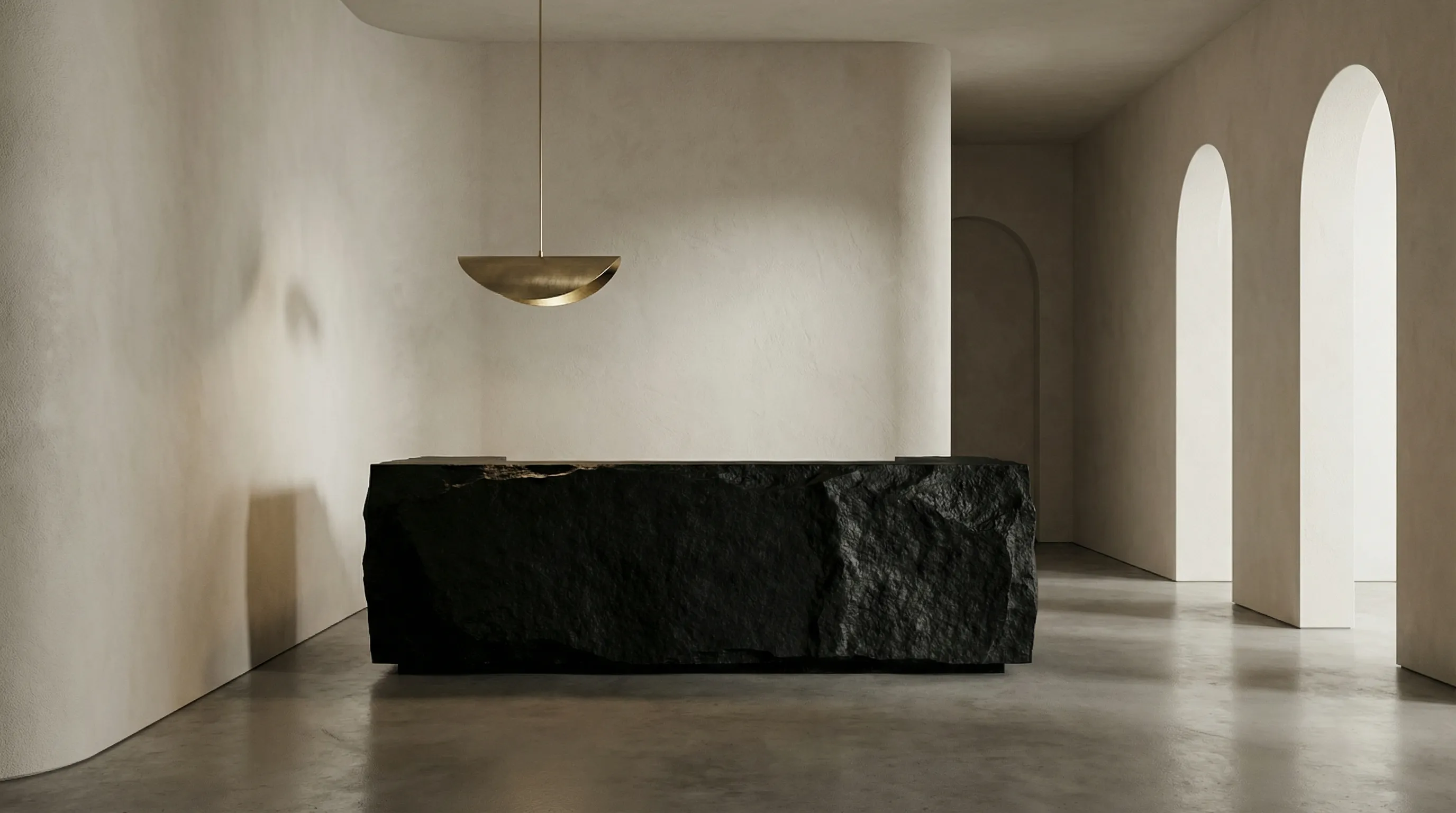 Minimalist clinic reception lobby